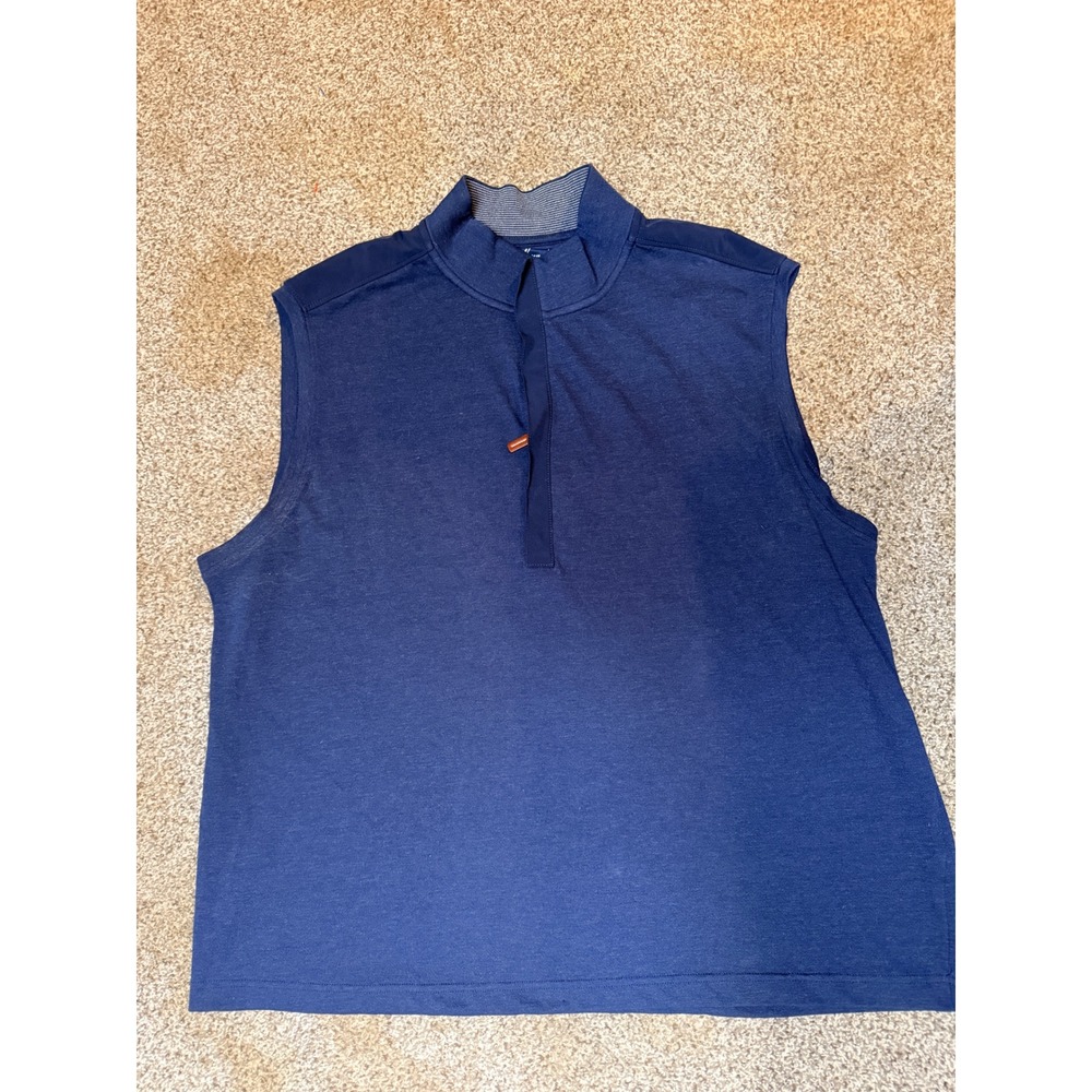 Walter Hagen 11 Majors Mens XXL Navy Blue Golf Vest 1/4 Zip Mock Neck